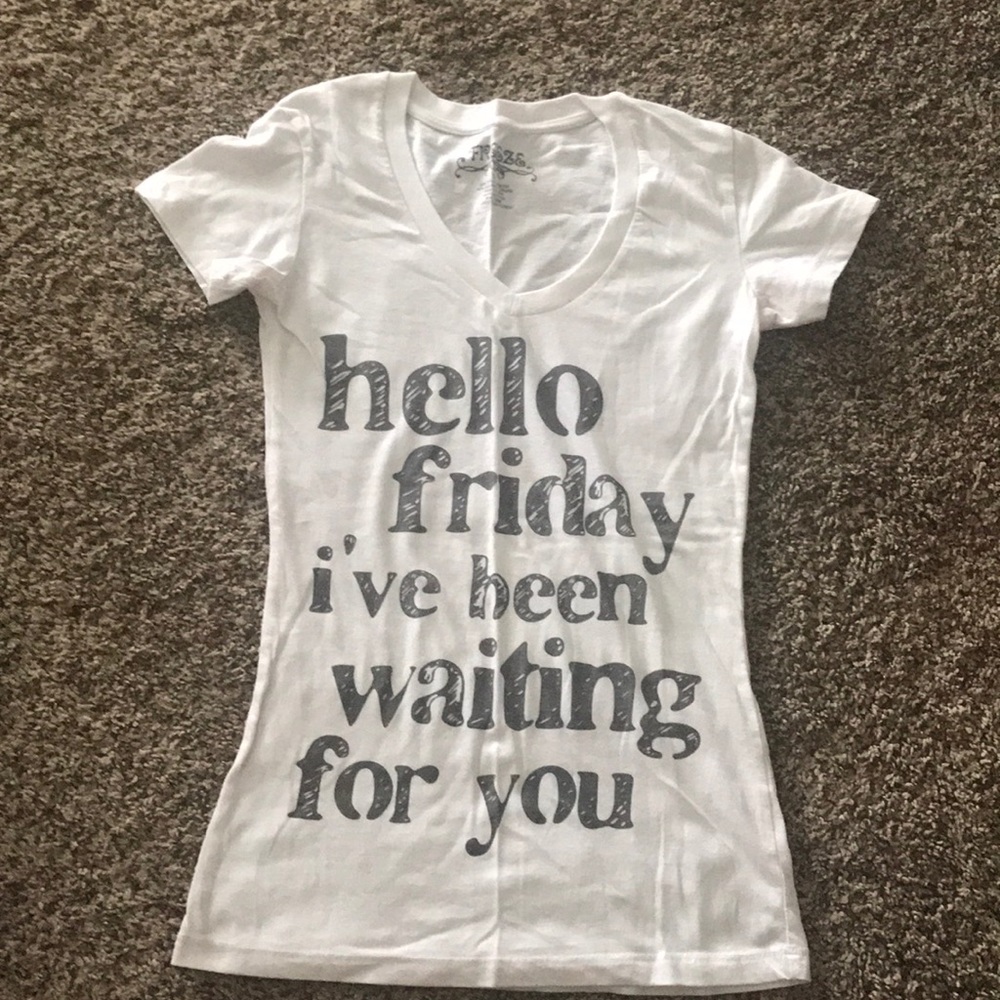 White and Gray Graphic Tee